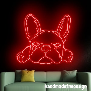 French Bulldog Neon Sign, Bulldog Line Art Led Sign, Bulldog Lover Neon Light, Bulldog Dog Led Light, Dog Room Wall Art, Pet Home Wall Decor