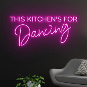 Diese Küche ist zum Tanzen, Zuhause Neonschild, Küchenwandschild, Wanddekor für Küche, Tanzschild-Wanddekor, Küchen-Neon-Schild