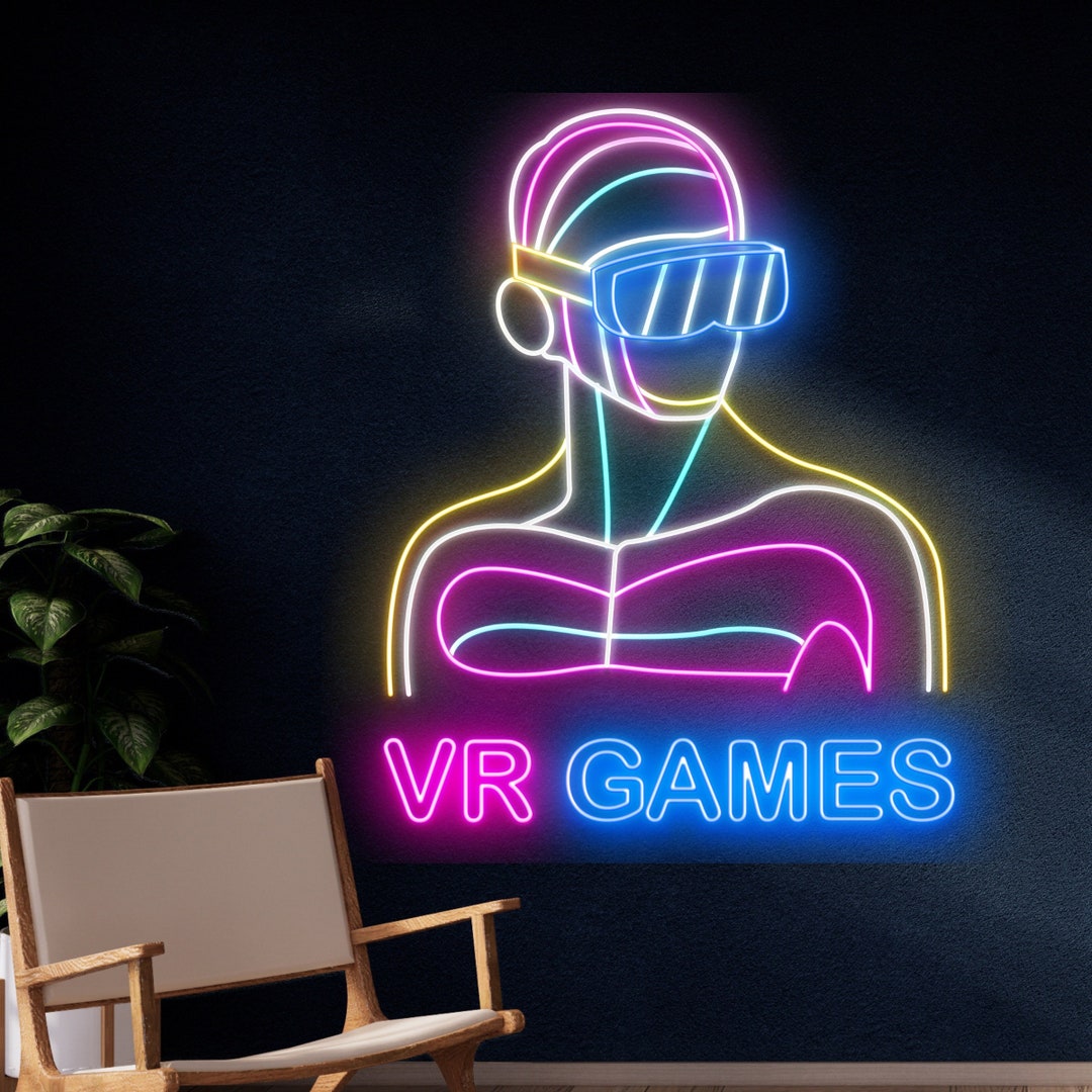 Custom VR Games Neon Sign, Virtual Reality Led Sign, Game Player Led ...
