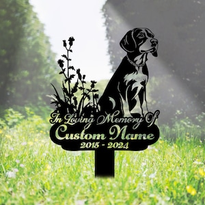 Custom Beagle Memorial Stake Metal Sign - Personalized Outdoor Beagle Dog Metal Name Sign With Stake - Dog Pet Metal Stake Sign Art Decor