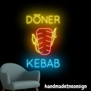 Doner Kebab Neon Sign, Doner Kebab Led Sign, Doner Kebab Led Light, Street Food Neon Light, Kitchen Wall Decor, Restaurant Wall Sign