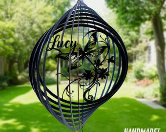 Custom Dragonfly Wind Spinner 3D Kinetic Garden Decor Yard Art Sculpture Outdoor Metal Wind Spinner Patio Porch Gift for Garden Lover