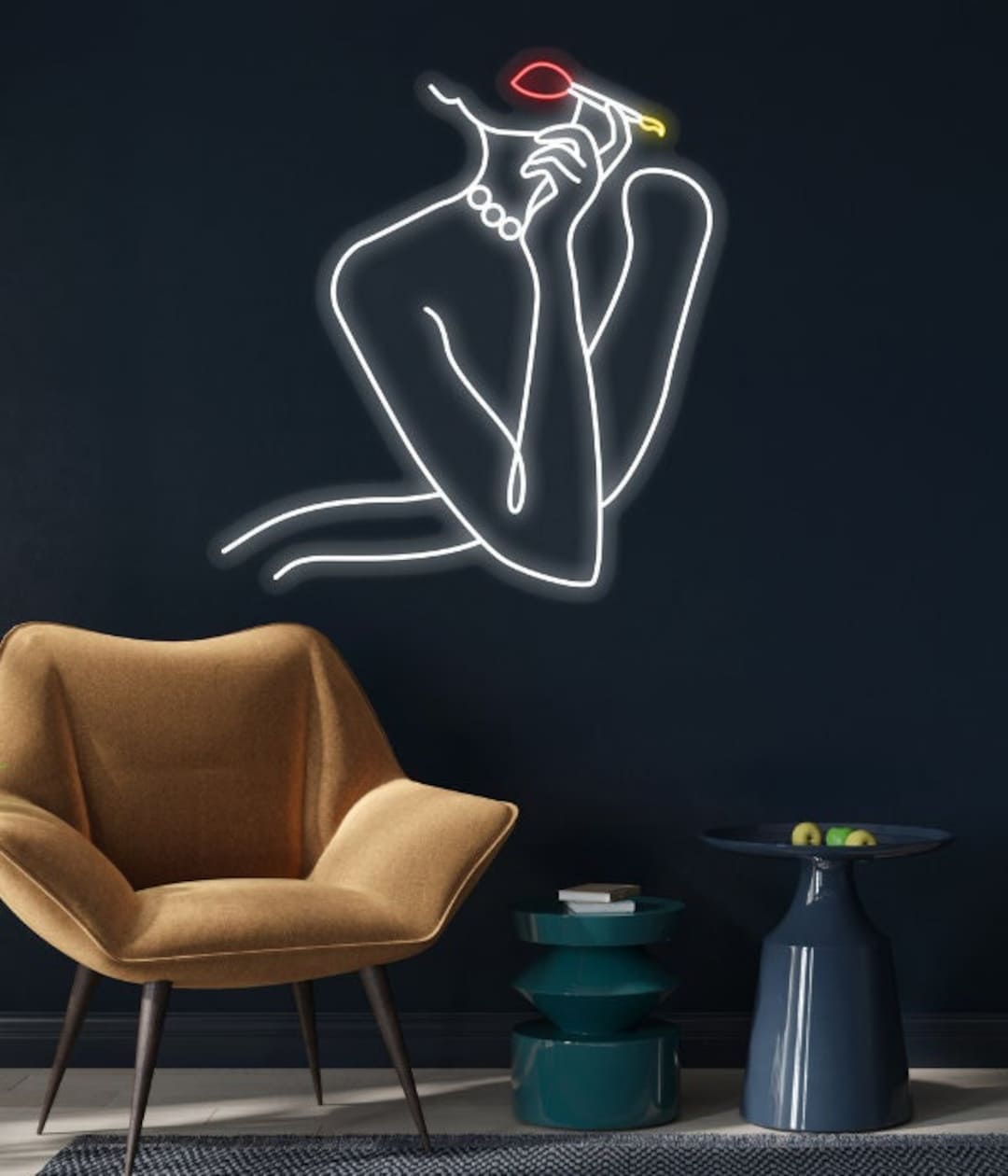 Woman Line Art Neon Sign Abstract Woman Body Led Sign Body Etsy