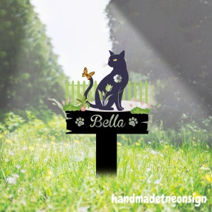 Custom Cat Memorial Stake, Cat Metal Stakes Sign, Cat Grave Marker Stake, Cat Garden Stake Sign, Cat Yard Stake Outdoor Decor, Best Gifts