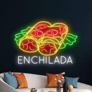 Enchilada Neon Sign, Mexico Enchilada LED Sign, Enchilada Neon Light, Mexican Restaurant Wall Light Decor, Mexico Street Food Neon Light