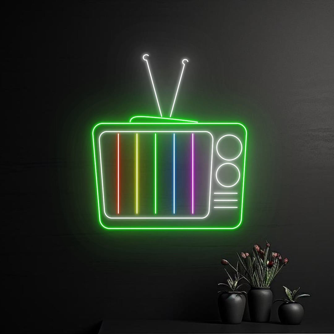 Retro TV Neon Sign, Retro Television Device Led Sign, Old TV Led Light