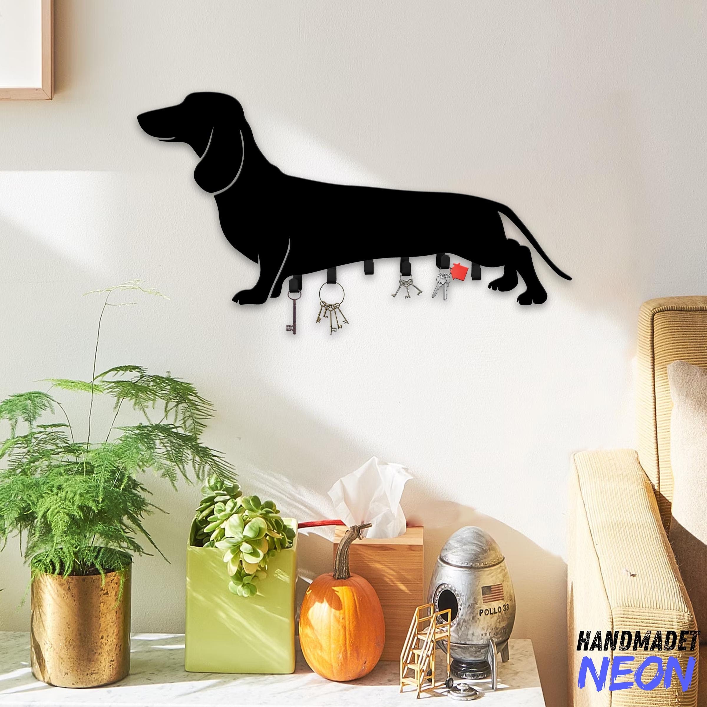 portachiavi in metallo per campeggiatori con 7 ganci - porta chiavi decorativo a muro in stile con design di alberi di pino per , cucina, corridoio, porta d' - ganci universali per le | Sconti
