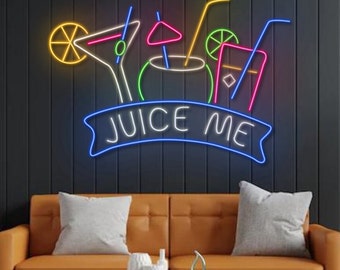 Cocktail Led Sign, Cocktail Neon Sign, Wall Decor, Juice Neon Sign, Custom Neon Sign, Shop Led Sign, Bar neon sign, Summer time decor