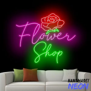 Flower Shop Neon Sign, Flower Store Led Sign, Floral Neon Light, Florist Led Light, Neon Light For Flower Shop Wall Art, Flower Wall Decor