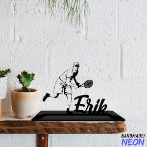 Custom Tennis Man Table Decor, Tennis Player Metal Shelf Decor Home, Tennis Table Office Decor, Sport Home Decor, Office Bookshelf Decor
