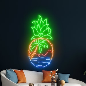 Pineapple Summer Led Sign, Summer Vibe Neon Sign, Beach Led Sign, Summer Wall Decor, Party Neon Sign, Restaurant Led Sign, Bar Club Led Sign