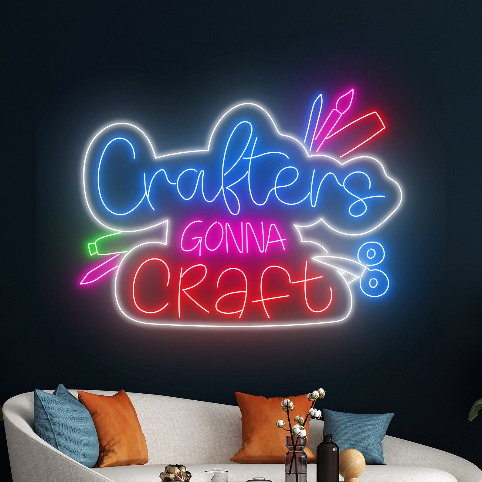 Sign Craftinr R Crafting Neon Light, Crafters Gonna Craft Led Light, Craft Led Sign ...