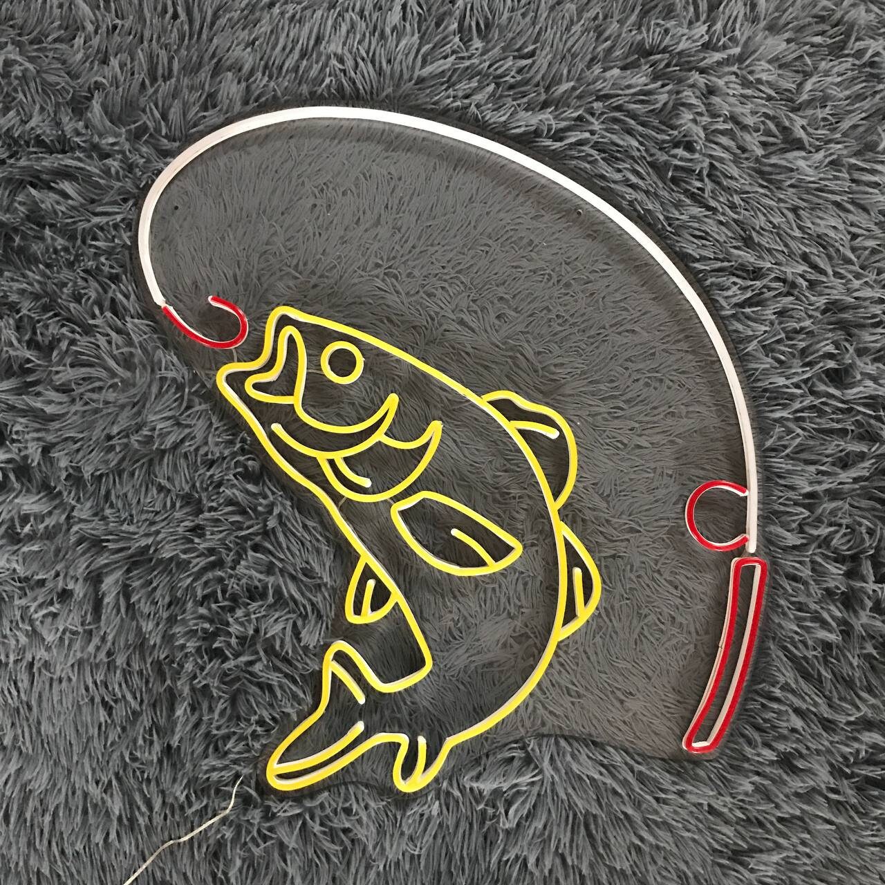 Fishing Neon Led Sign, Salmon Neon Sign, Wall Decor, Fish Led Light ...