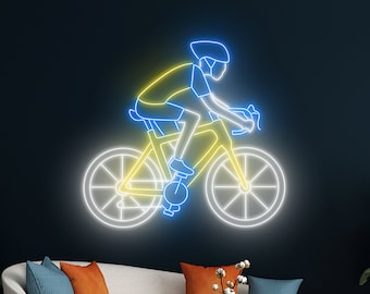 Biker Neon Sign, Mountain Bike Led Light, Mountain Biking Neon Light, Mountain Bicycle Neon Light, Biker Sport Club Room Wall Decor