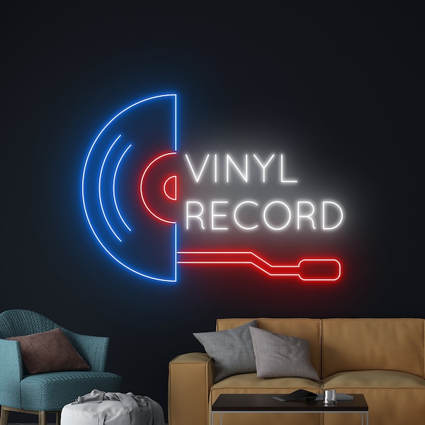 Vinyl Record Led Sign, Record Neon Light, Disc Player Neon Sign, Record Disc Led Light, Music Show Studio Room Wall Decor, Disc Neon Light