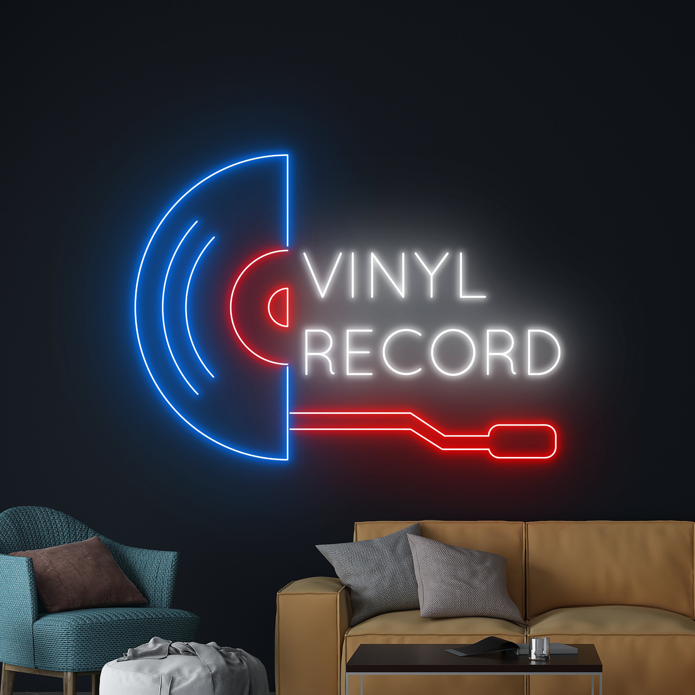 Vinyl Record Led Sign, Record Neon Light, Disc Player Neon Sign
