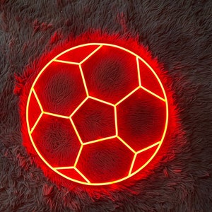 Soccer ball Neon Sign, Football Led Sign, Wall Decor, Footbal Neon Sign, Custom Neon Sign, Christmas Decor, Sports  Led Lights, Best Gifts