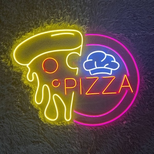 Pizza Led Sign, Pizza Slice Led Sign, Wall Decor, Shop Neon Sign, Custom Neon Sign, Restaurant Led Sign, Pizza Neon Sign, Pizza Led, Chef