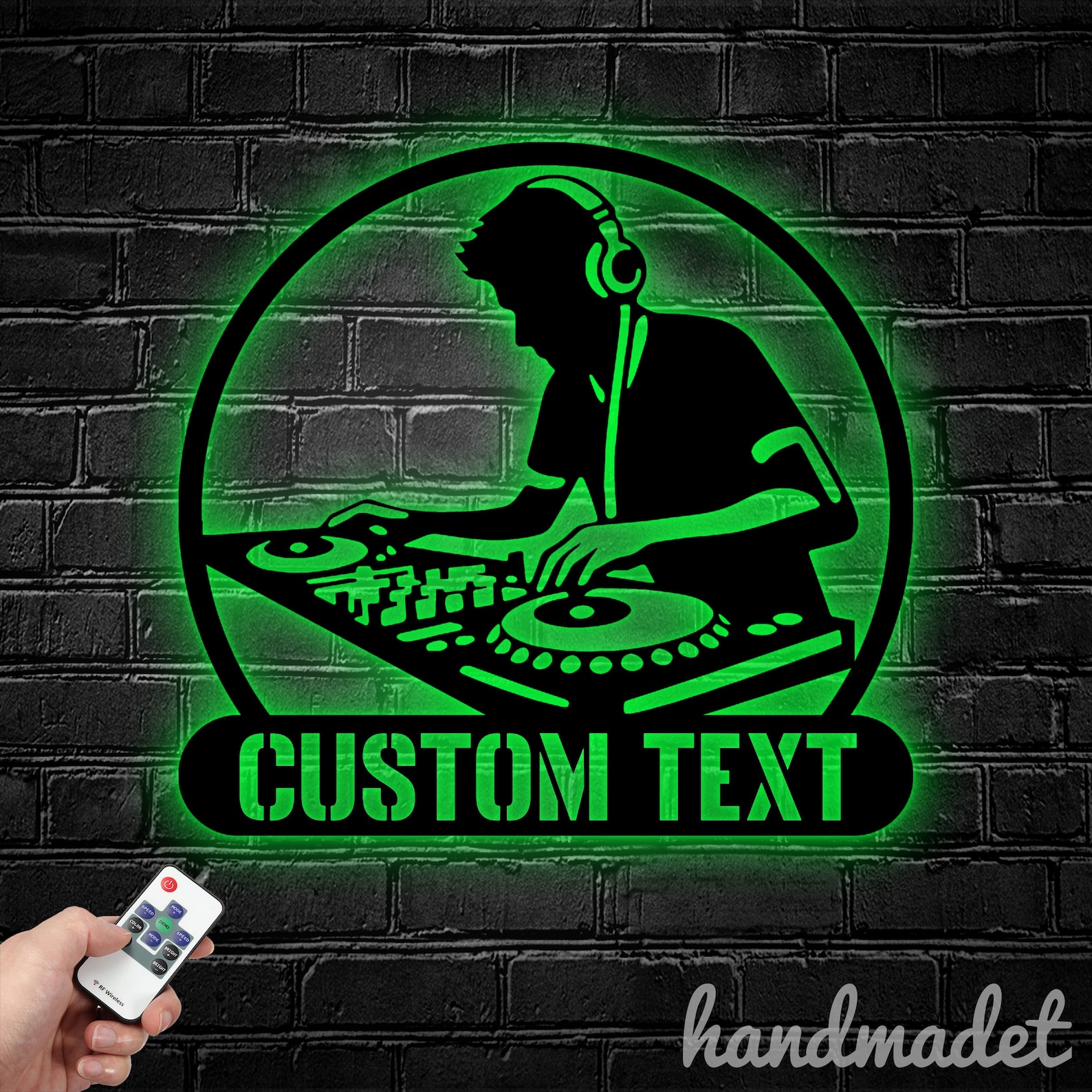 Led Dj Stickers Custom DJ Record Metal Wall Art LED Light, DJ Record Metal Sign, Dj ...