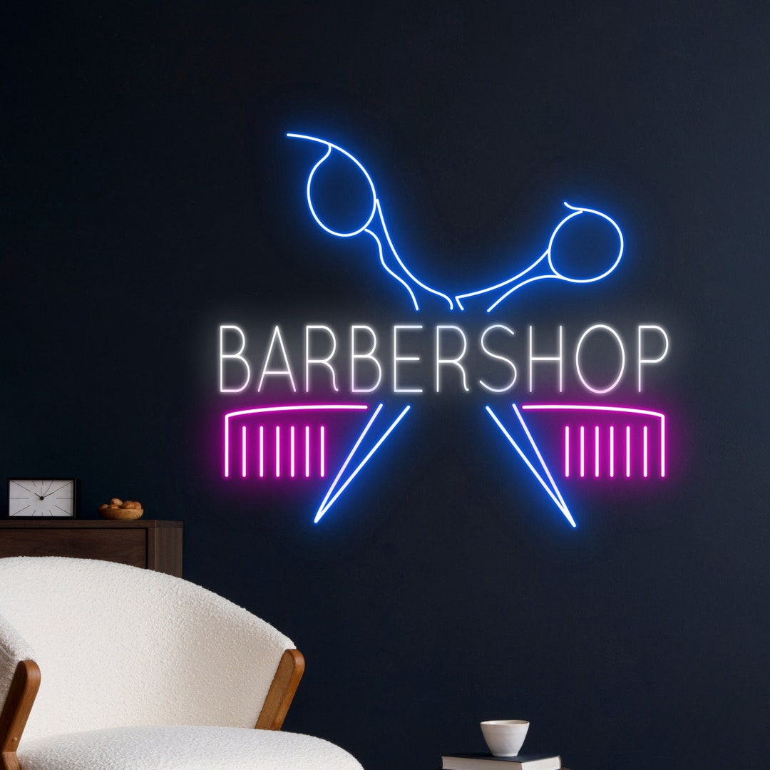 Barber Shop Led Sign Barber Shop Neon Sign Barber Led Light - Etsy