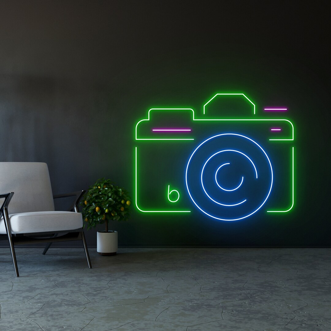 Camera Neon Sign, Camera Neon Light, Camera LED Light, Camera LED Sign