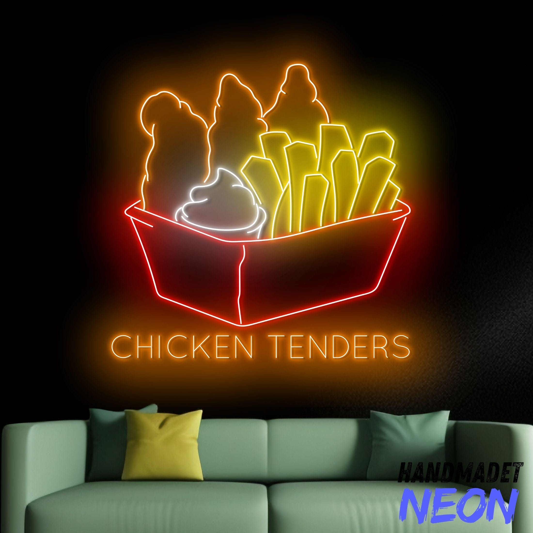 Chicken Tenders Neon Sign, Fried Chicken Led Sign, French Fried