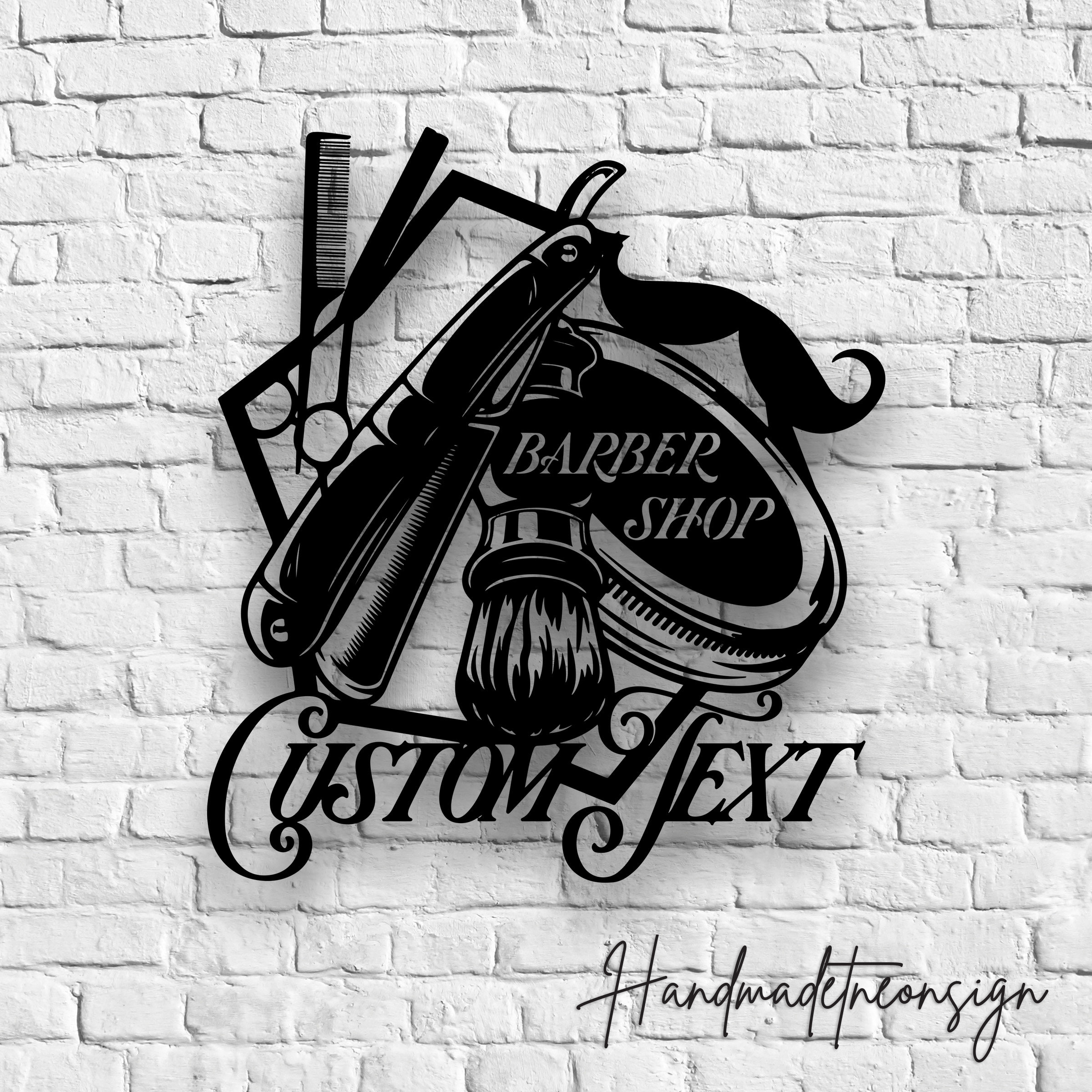 Personalized Barber Shop Metal Sign, Personalized Barber Shop Name Sign ...