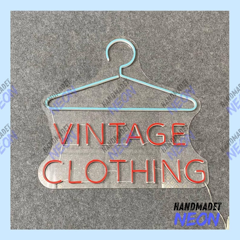 Vintage Clothing Neon Sign, Fitting Rooms Led Sign, Clothing Boutique ...