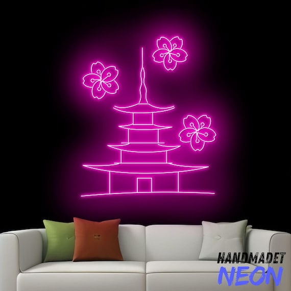 Japanese Temple Neon Sign, Japan Pagoda Led Sign, Temple Neon