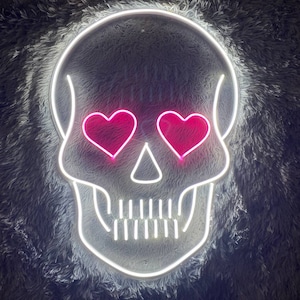 Skull Led Sign, Skull Halloween Led Sign, Wall Decor, Bar Neon Sig, Custom Neon Sign, Creepy Skull Led Sign, Halloween Decor, Halloween Sign
