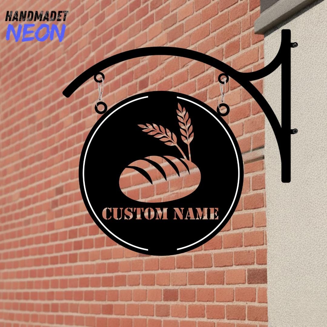 Bakery Metal Hanging Sign: Personalized Bread Shop Outdoor Sign, Pastry ...