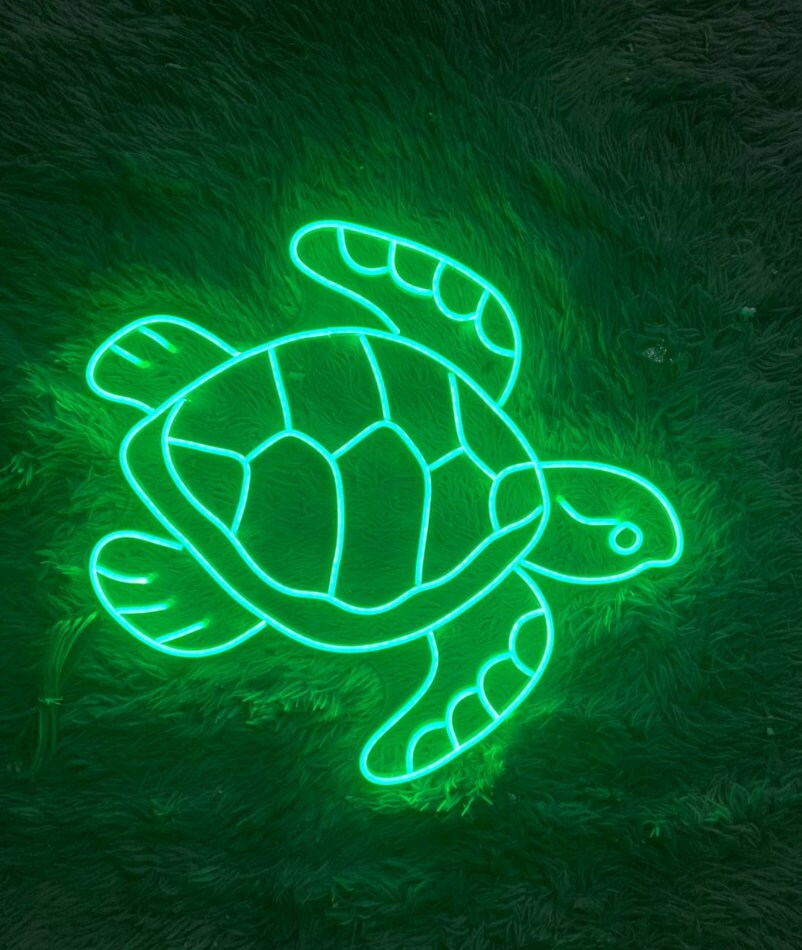Turtle Led Sign, Turtle Neon Sign, Wall Decor, Underwater Animal Neon ...