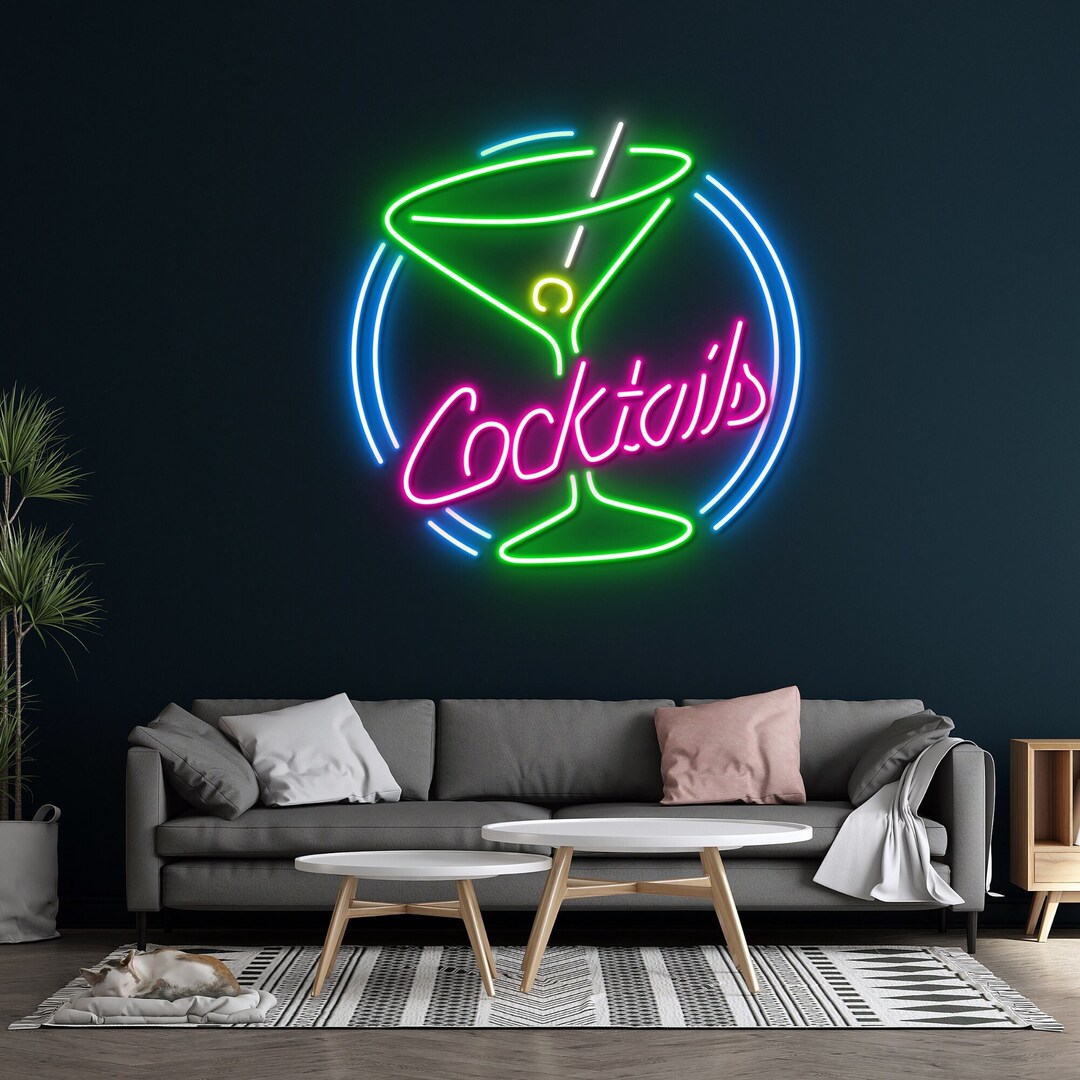 Cocktail Led Sign, Pub Led Sign, Wall Decor, Cocktails Neon Sign ...