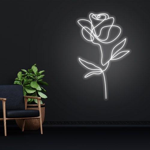 Rose Flower Neon Light Sign. LED Custom Gift for Her Unique - Etsy