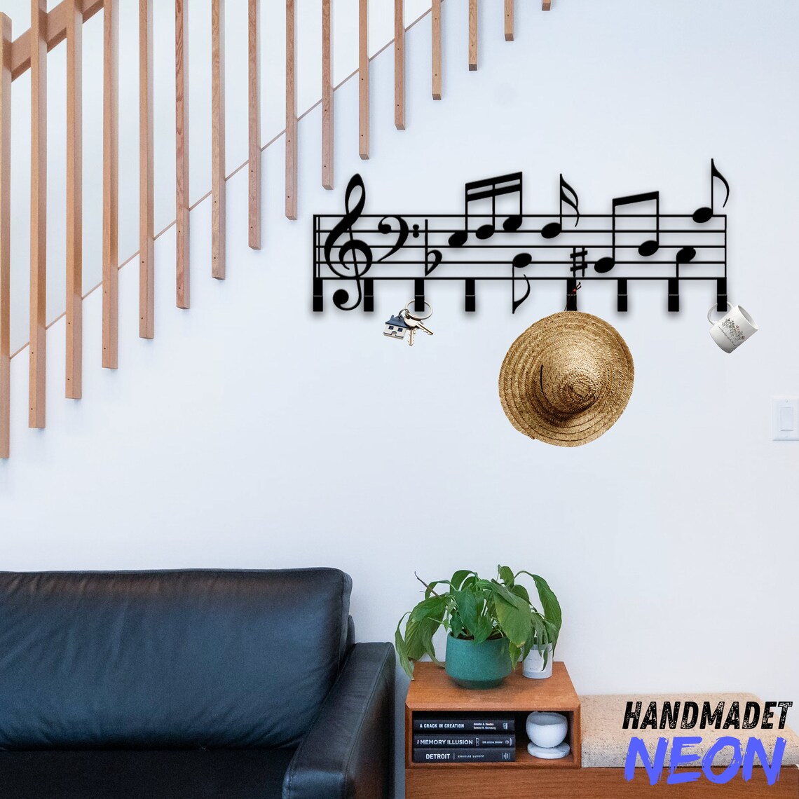 Musical Note Coat Rack Custom Musical Notes Coat Rack Wall Hanger, Music Metal Wall Hooks ...