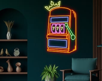 ADVPRO Slot Machine 777 Game Room Dual Color LED Enseigne Lumineuse Neon Sign Bleu Et Jaune 400 X 600mm St6s46-i2943-by