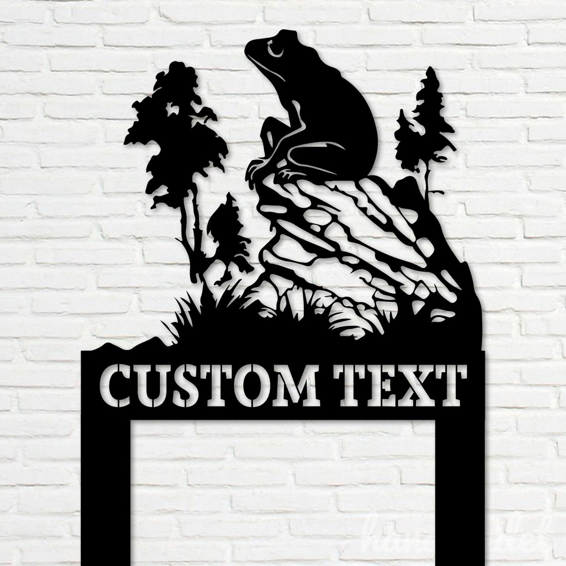 Custom Outdoor Frog Metal Sign With Stakes - Personalized Outdoor Frog ...