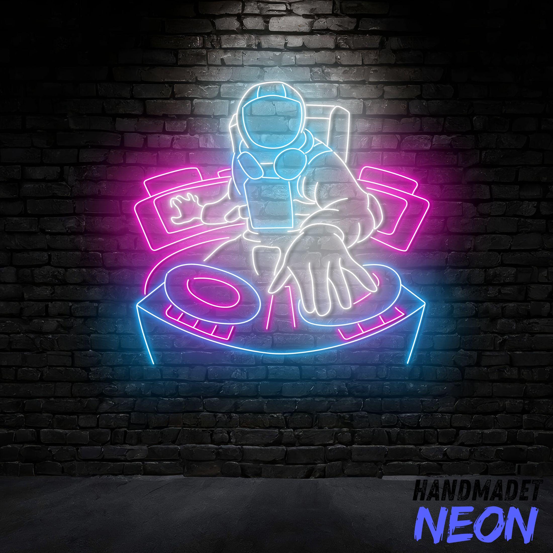 Astronaut DJ Neon Sign, Spaceman DJ Led Sign, Astronaut Led Light