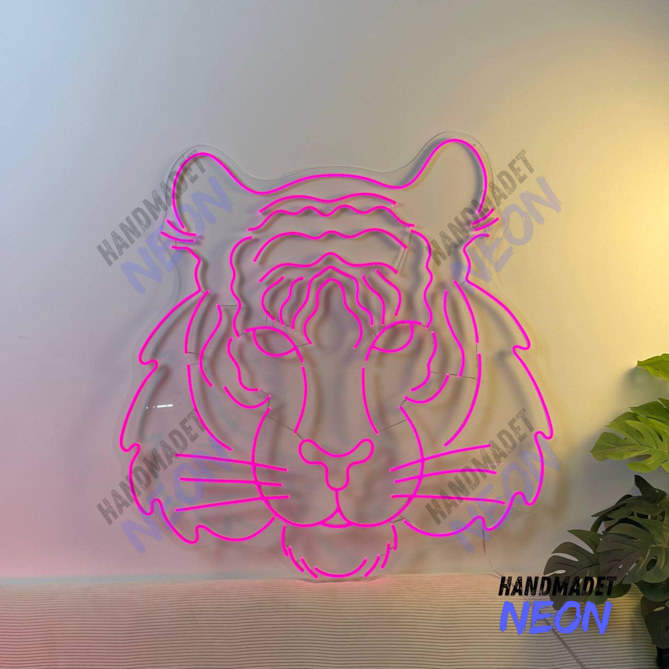 Tiger Line Art Neon Sign, Tiger Led Sign, Tiger Head Led Light, Tiger ...