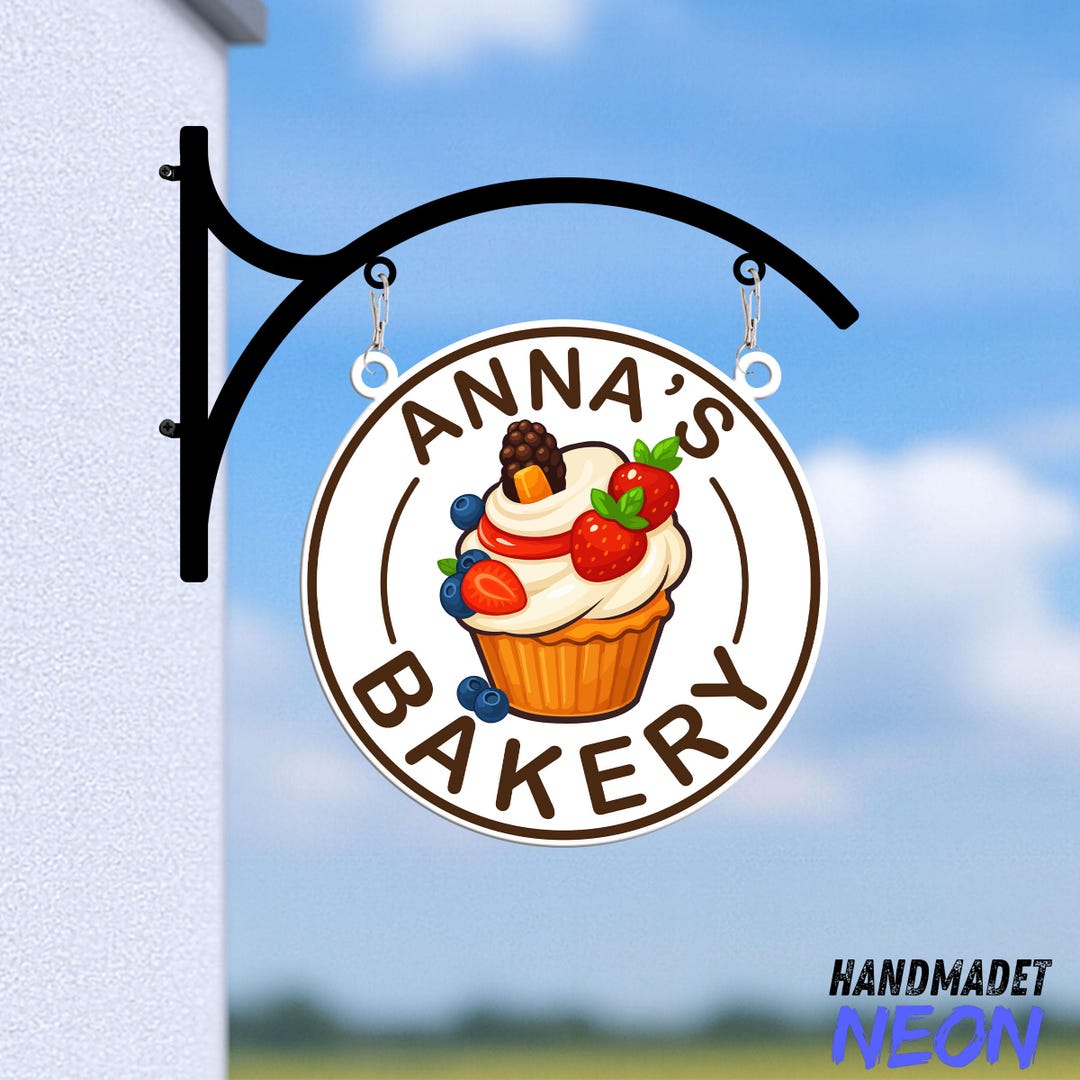 Custom Bakery Metal Hanging Sign: Bakery Shop Sign, Outdoor Double ...