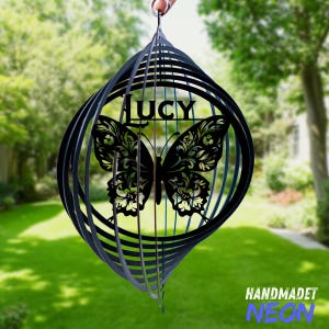Custom Butterfly Wind Spinner 3D Kinetic Garden Decor Yard Art Sculpture Outdoor Metal Wind Spinner Patio Porch Gift for Garden Lover