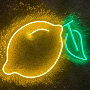 Lemon Led Sign, Lemon Led Sign, Wall Decor, Bar Neon Sig, Custom Neon Sign, Restaurant Led Sign, Fruits Neon Sign, Lemon Fruit Led Signs