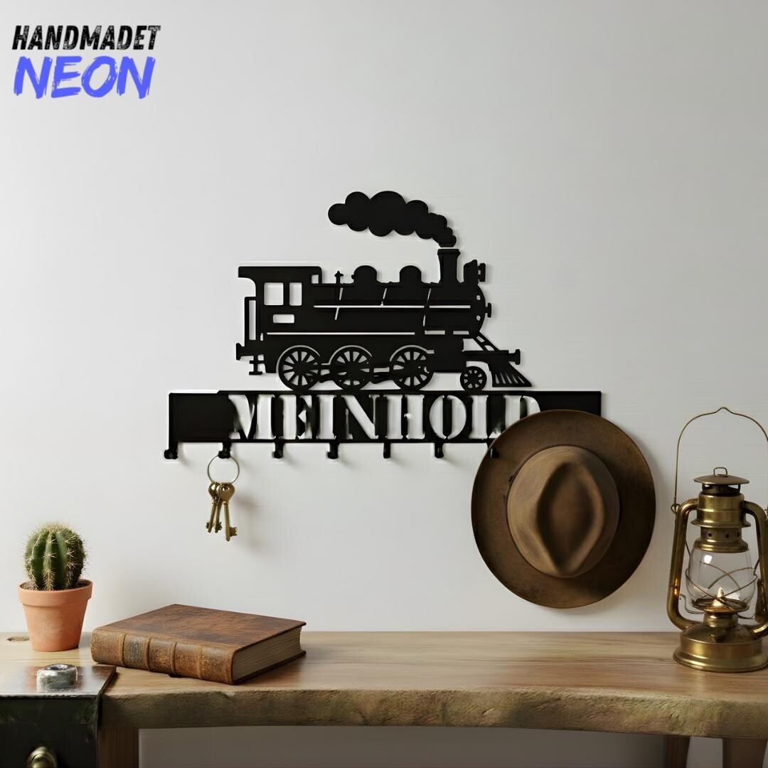 Train Metal Key Holder: Custom Train Wall Coat Rack, Railway Decor Gift ...