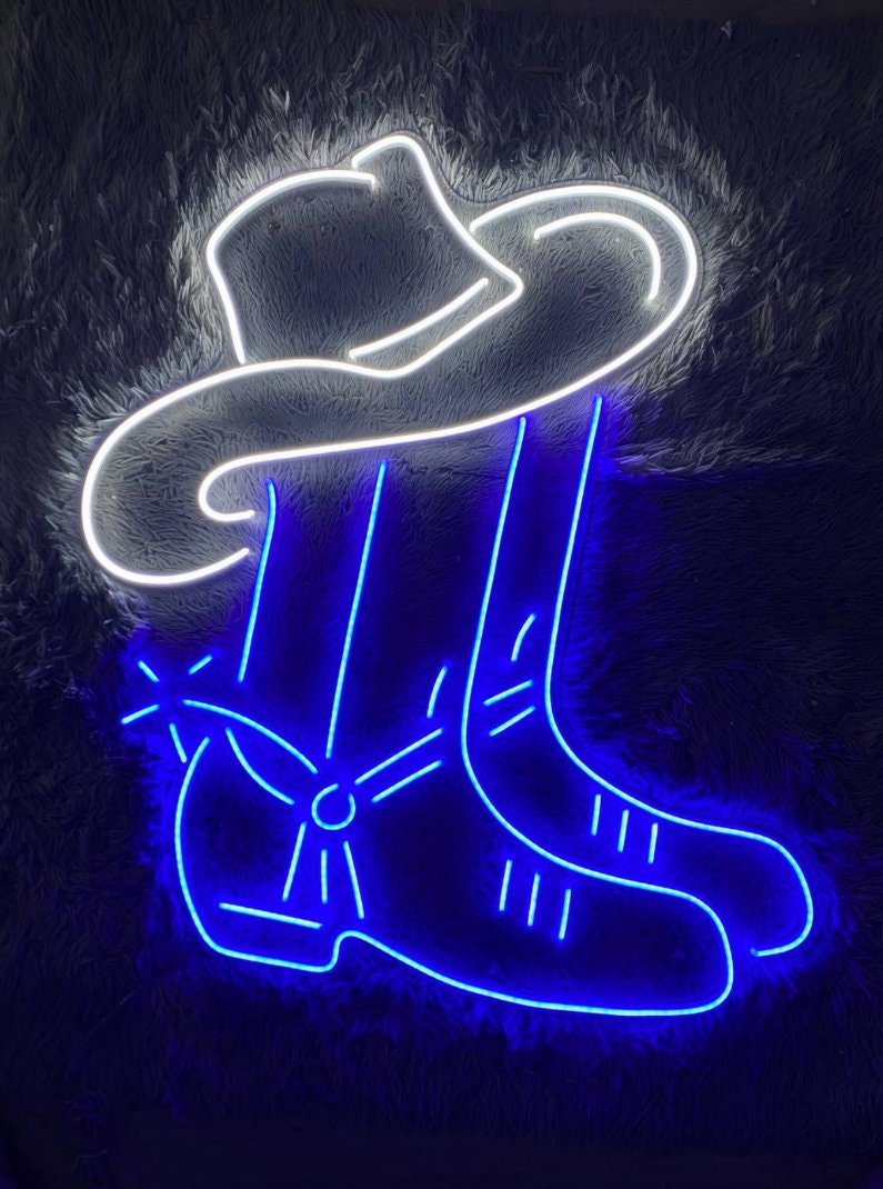 Cowboy Boots Led Sign Cowboy Boots Led Sign Wall Decor Cowboys