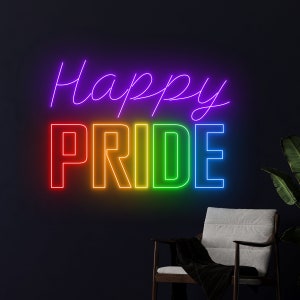 Happy Pride LGBT Neon Sign, Pride Led Sign, LGBT Neon Light, LGBT Pride Neon Sign, Custom Neon Sign, Room Couple Light Decor, Best Gifts