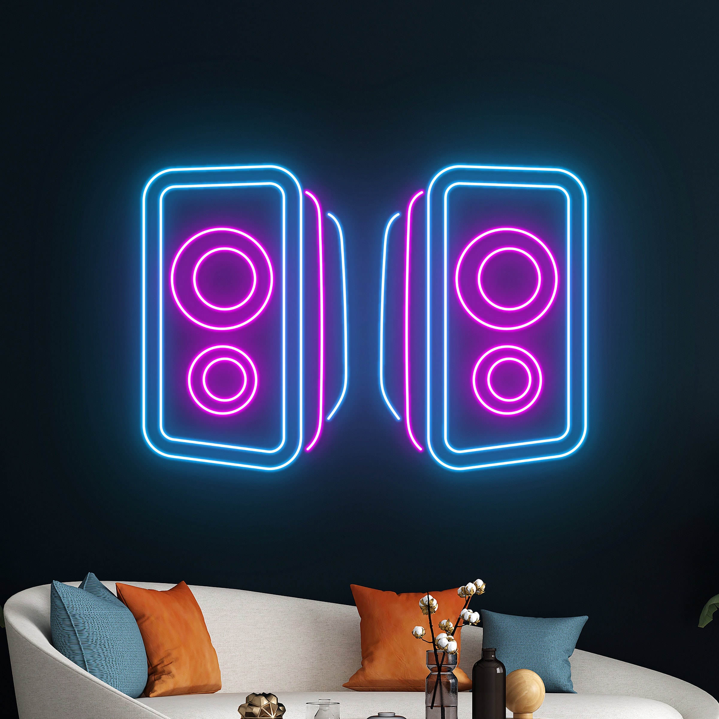 Couple Speaker Party Box Neon Sign, Speaker Led Sign, Speaker Led