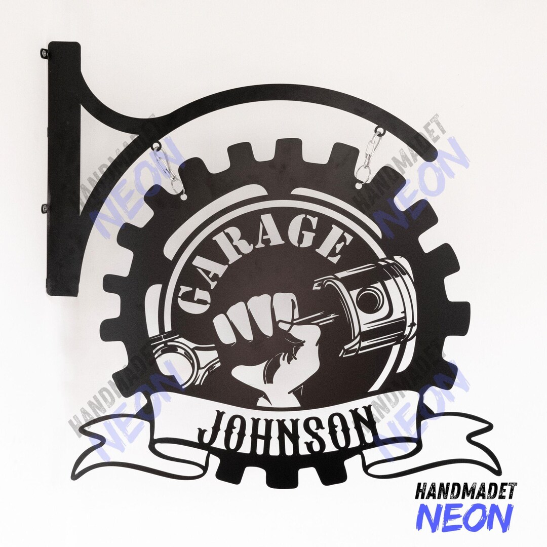 Personalized Garage Hanging Sign, Garage Mechanic Outdoor Hanging Sign ...