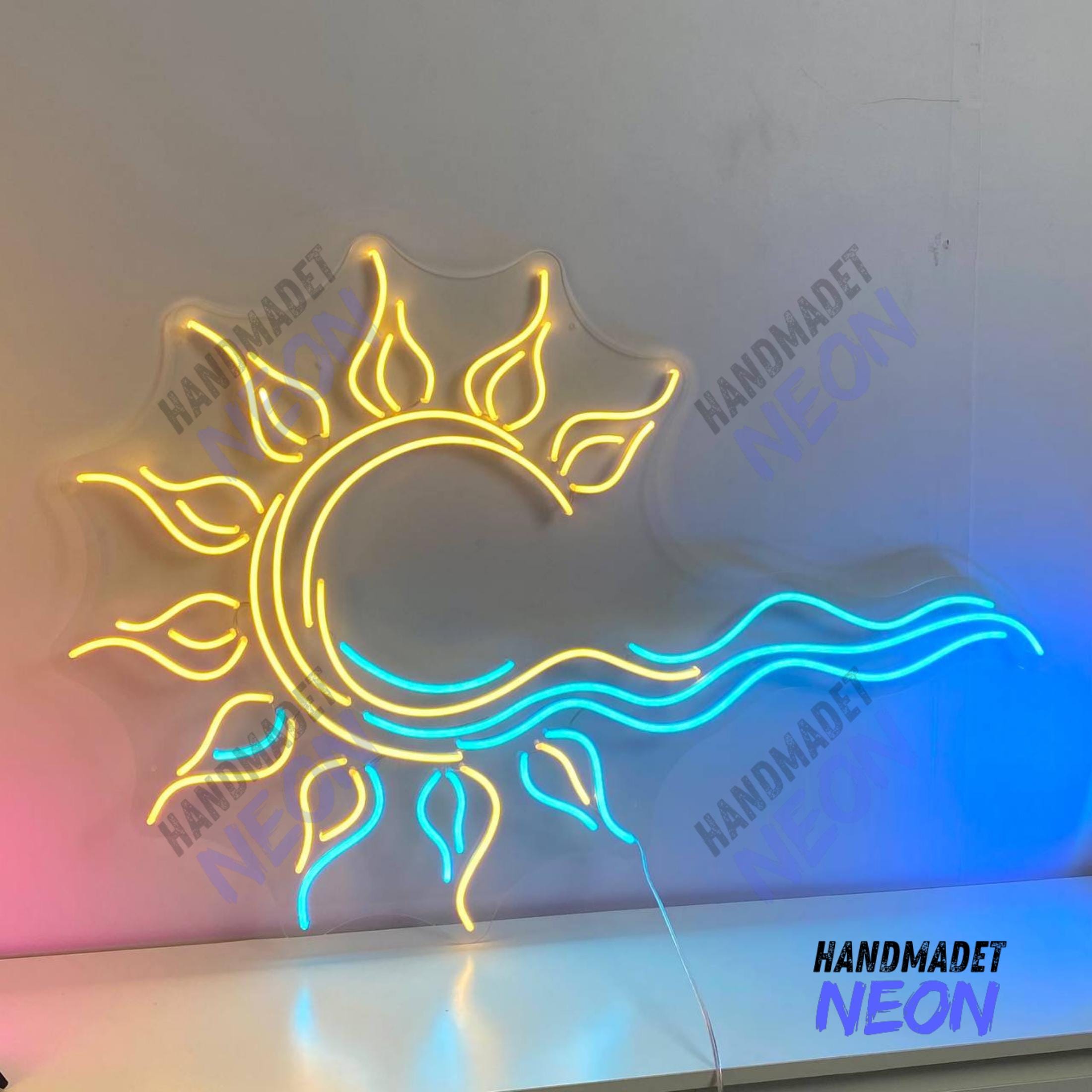 Wave Led Light Sign Sun Wave Neon Sign, Waves Led Sign, Sunrise Wave Neon Light, Ocean ...