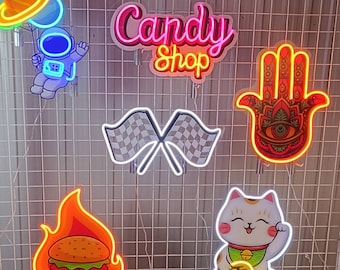Custom Logo Led Sign, Custom Business Logo Acrylic Printed Led Sign, LED Acrylic Neon Sign Board, Mother's day gifts, Father's day gifts