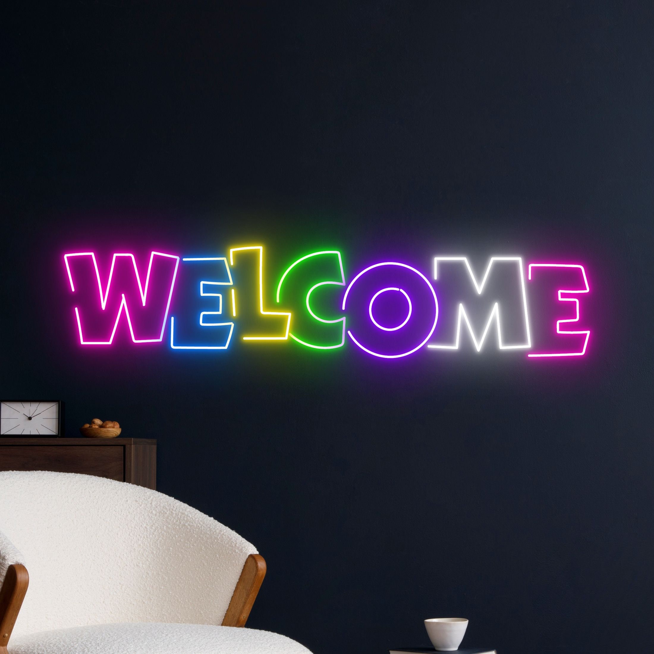 ネオン管　welcome Welcome Neon Sign Wall Art Sign Light Up Light for Restaurant Bar